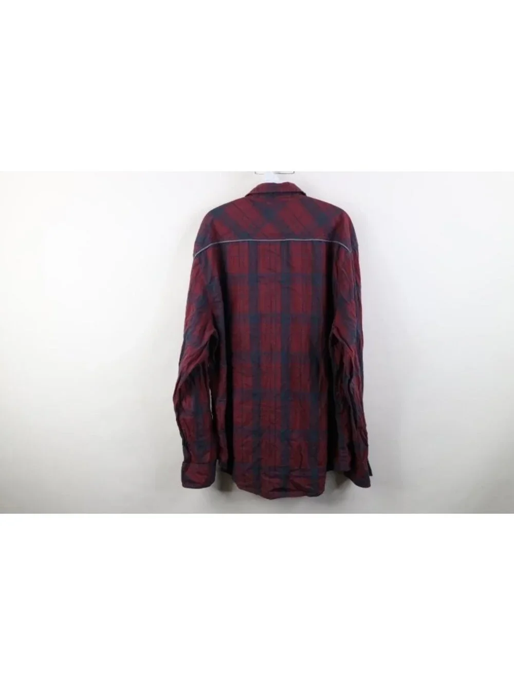 Buckle Black No 48 Mens 2XL Athletic Fit Thick Stitch UFC MMA Button Shirt Plaid